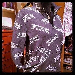 VS PINK Charcoal Grey Quarter-Zip